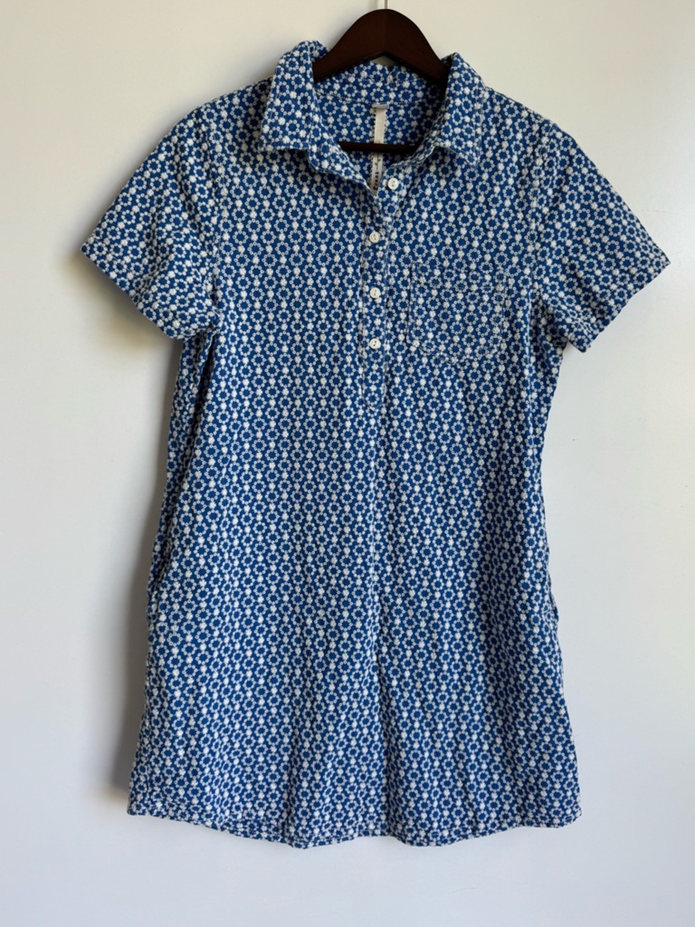 Uncle Frank Blue and White Patterned Polo Mini Dress